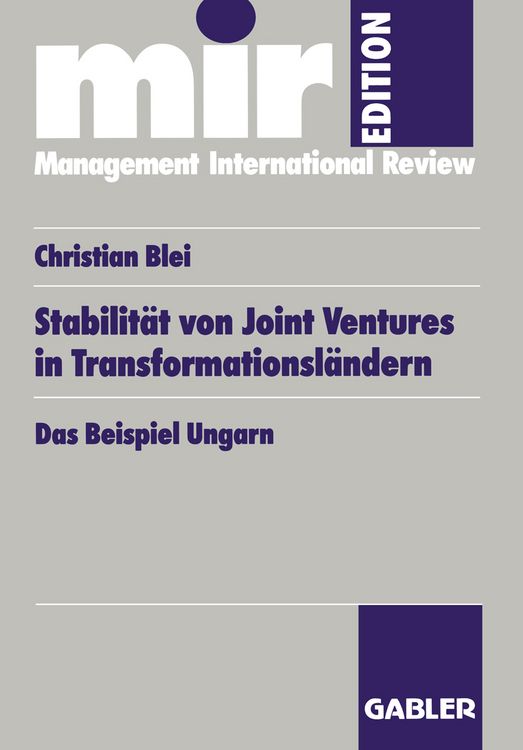 Produktbild: Stabilit&auml;t von Joint Ventures in Transformationsl&auml;ndern