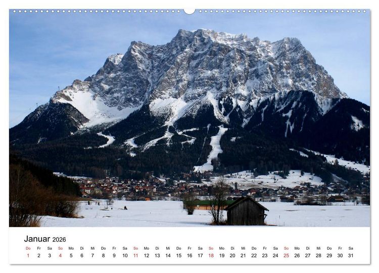Produktbild: Berge und Seen rund um die Zugspitze (Wandkalender 2026 DIN A2 quer), CALVENDO Monatskalender