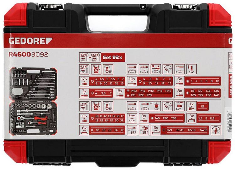 Produktbild: Gedore RED R46003092 Steckschl&uuml;sseleinsatz-Set 92teilig 3300062