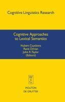Produktbild: Cognitive Approaches to Lexical Semantics