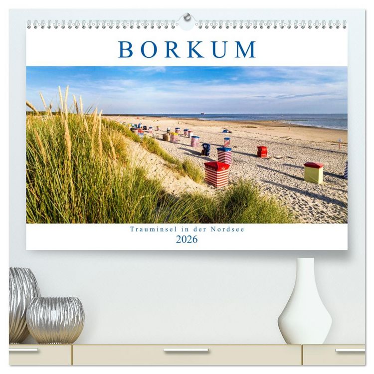 Produktbild: BORKUM Trauminsel in der Nordsee (hochwertiger Premium Wandkalender 2026 DIN A2 quer), Kunstdruck in Hochglanz