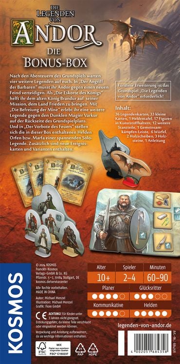 Feldherr Organizzatore Compatibile con The Legends of Andor: Il Viaggio Verso Nord e l'espansione Lo Scudo Stellare