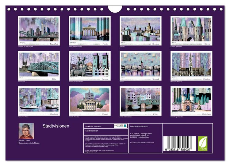 Produktbild: Stadtvisionen (Wandkalender 2027 DIN A4 quer), CALVENDO Monatskalender