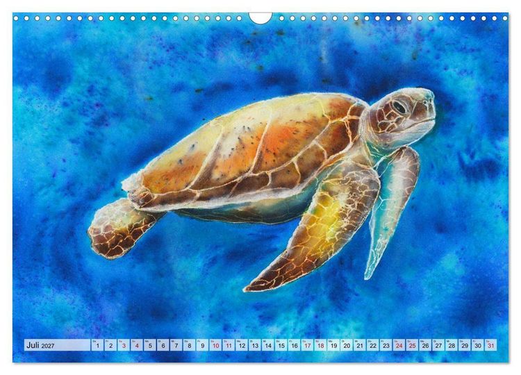 Produktbild: Die Meereswelt in Aquarell (Wandkalender 2027 DIN A3 quer), CALVENDO Monatskalender