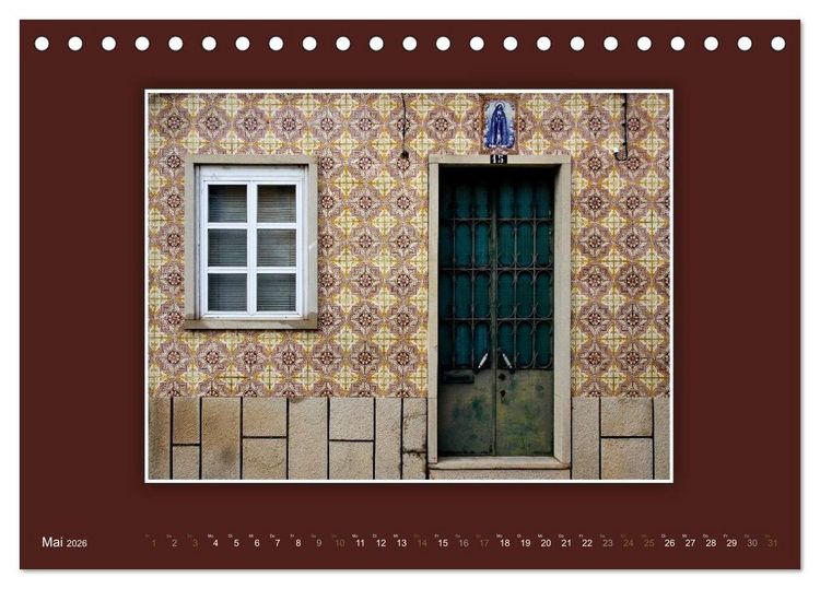 Produktbild: Azulejo-Fassaden in Portugal (Tischkalender 2026 DIN A5 quer), CALVENDO Monatskalender