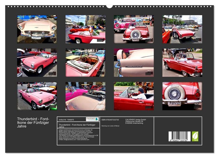 Produktbild: Thunderbird - Ford-Ikone der F&uuml;nfziger Jahre (hochwertiger Premium Wandkalender 2026 DIN A2 quer), Kunstdruck in Hochglanz