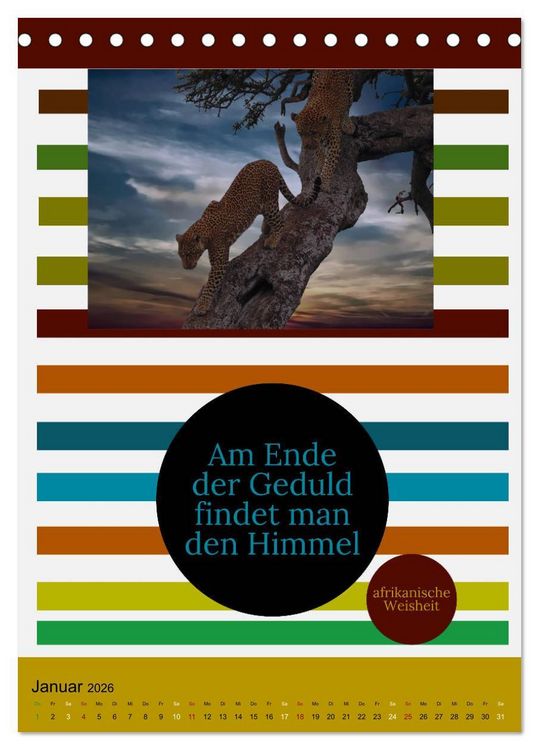 Produktbild: Kenia..mit einem Hauch Poesie - Weisheiten und Zitate (Tischkalender 2026 DIN A5 hoch), CALVENDO Monatskalender