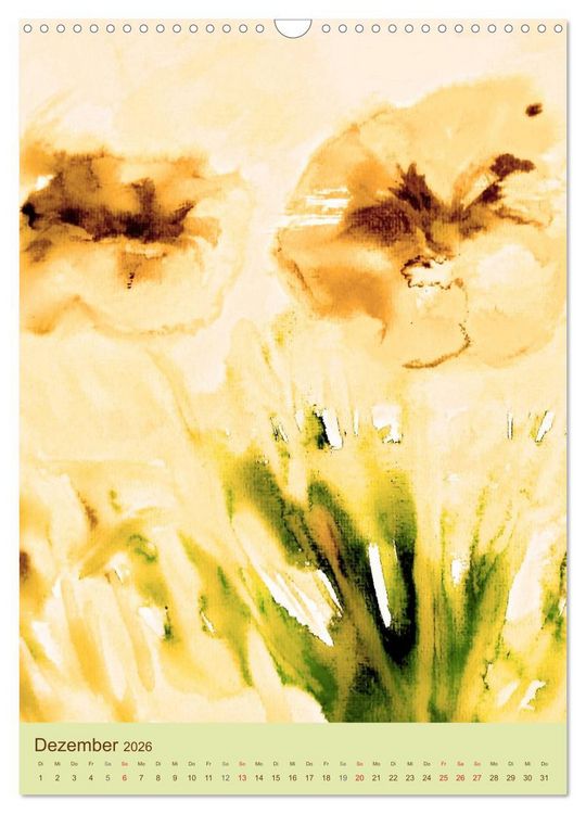 Produktbild: Blumenaquarelle (Wandkalender 2026 DIN A3 hoch), CALVENDO Monatskalender