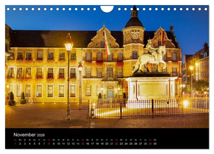 Produktbild: D&uuml;sseldorf bei Nacht (Wandkalender 2026 DIN A4 quer), CALVENDO Monatskalender