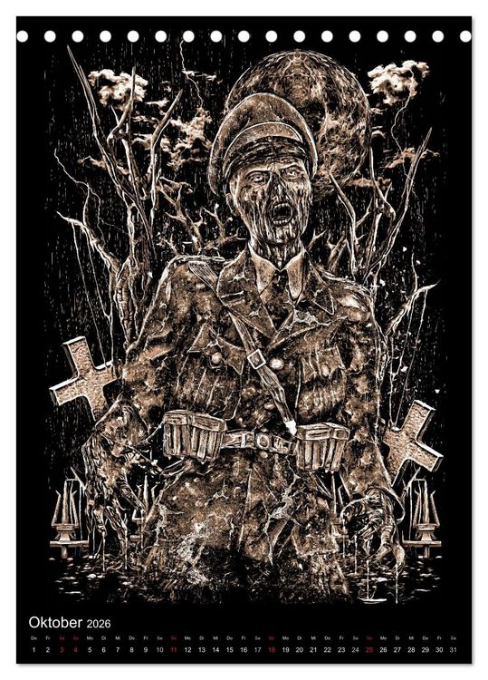 Produktbild: BLOODBOY/WAR ILLUSTRATION (Tischkalender 2026 DIN A5 hoch), CALVENDO Monatskalender