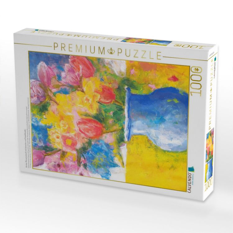 Produktbild: CALVENDO Puzzle Bunter Blumenstrau&szlig; mit Gouache und Pastellkreide | 1000 Teile Lege-Gr&ouml;&szlig;e 64x48cm Foto-Puzzle f&uuml;r gl&uuml;ckliche Stunden