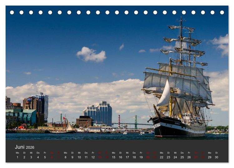 Produktbild: Windjammer-Regatta - Tall Ships Atlantic Challenge (Tischkalender 2026 DIN A5 quer), CALVENDO Monatskalender