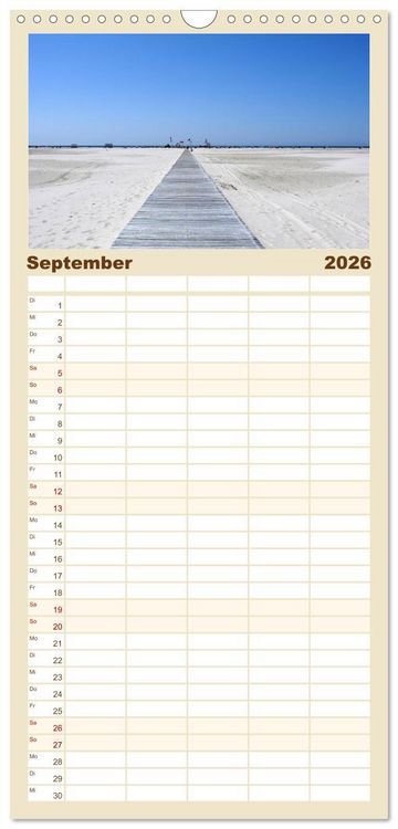 Produktbild: Familienplaner 2026 - Amrum &ndash; Trauminsel in der Nordsee mit 5 Spalten (Wandkalender, 21 x 45 cm) CALVENDO