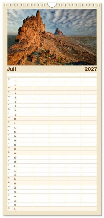 Produktbild: Familienplaner 2027 - Kraftpl&auml;tze der Indianer mit 5 Spalten (Wandkalender, 21 x 45 cm) CALVENDO