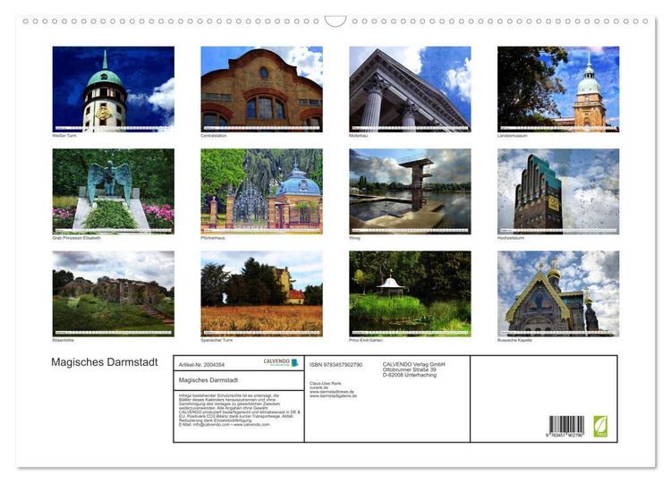 Produktbild: Magisches Darmstadt (Wandkalender 2026 DIN A2 quer), CALVENDO Monatskalender