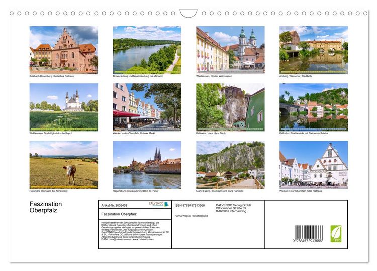 Produktbild: Faszination Oberpfalz (Wandkalender 2026 DIN A3 quer), CALVENDO Monatskalender