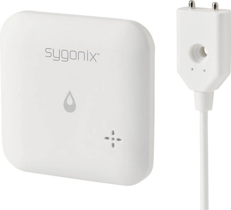 Produktbild: Sygonix SY-6735646 Wassermelder mit App-Steuerung, mit internem Sensor, mit externem Sensor batteriebetrieben