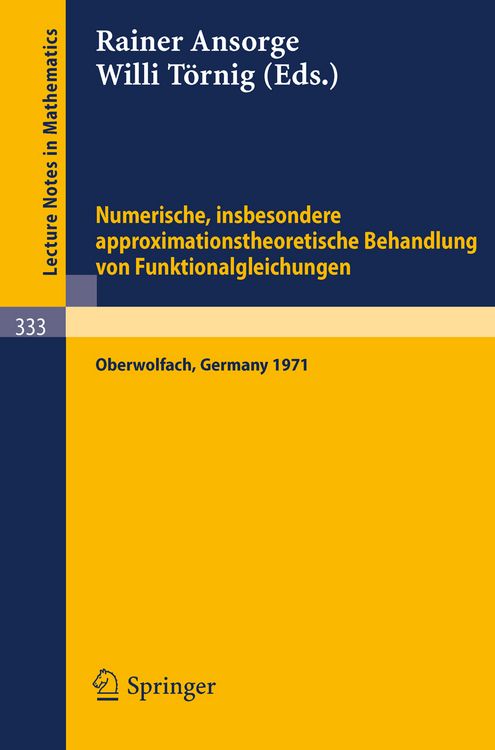 Produktbild: Numerische, insbesondere approximationstheoretische Behandlung von Funktionalgleichungen