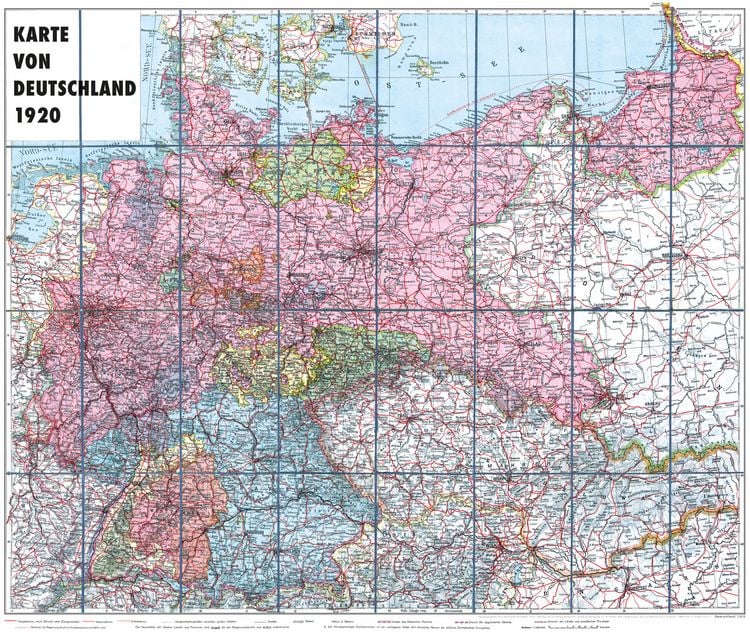 Produktbild: Karte von DEUTSCHLAND - 1920 [gerollt]