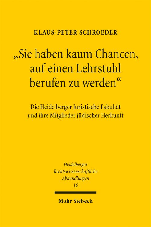 Produktbild: "Sie haben kaum Chancen, auf einen Lehrstuhl berufen zu werden"