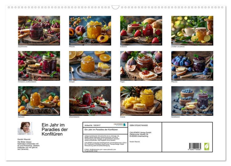 Produktbild: Ein Jahr im Paradies der Konfit&uuml;ren (Wandkalender 2026 DIN A2 quer), CALVENDO Monatskalender