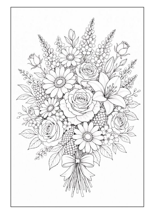Produktbild: Blumen Malbuch f&uuml;r Erwachsene mit 50 sch&ouml;nen Ausmalmotiven