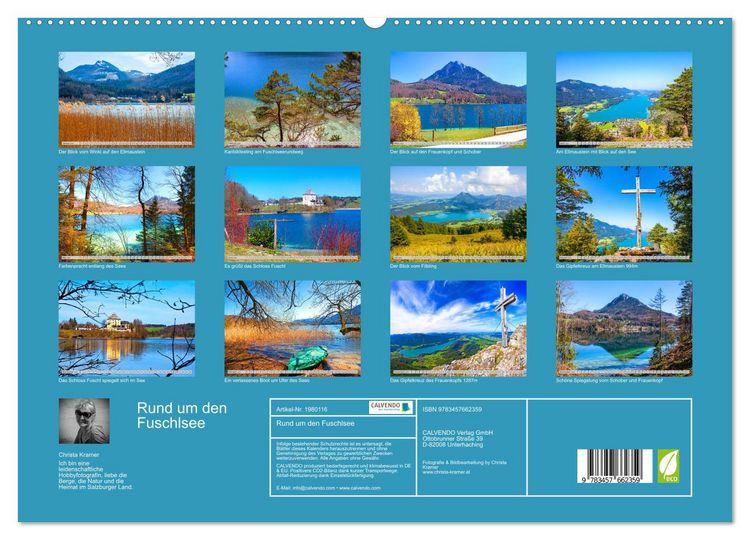 Produktbild: Rund um den Fuschlsee (hochwertiger Premium Wandkalender 2026 DIN A2 quer), Kunstdruck in Hochglanz