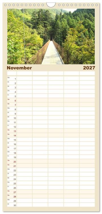 Produktbild: Familienplaner 2027 - Die Natur Japans mit 5 Spalten (Wandkalender, 21 x 45 cm) CALVENDO