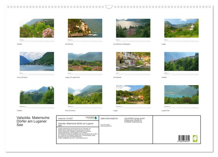Produktbild: Valsolda. Malerische D&ouml;rfer am Luganer See (Wandkalender 2026 DIN A2 quer), CALVENDO Monatskalender