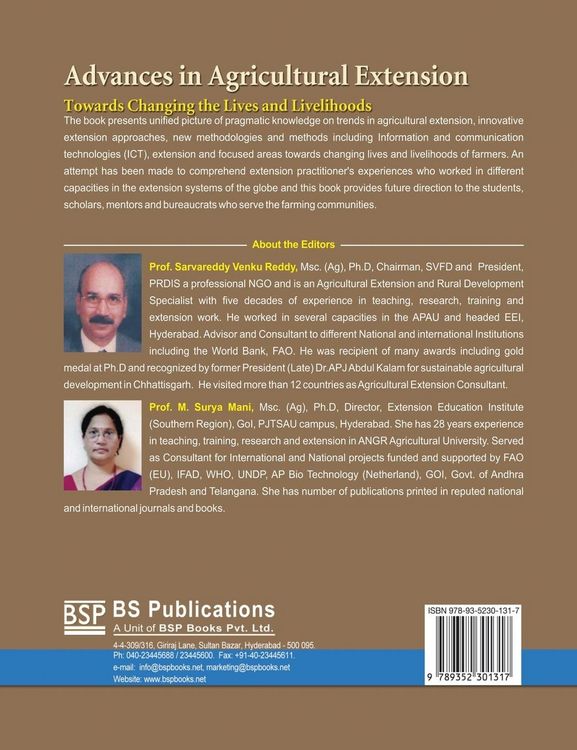 Produktbild: Advances in Agricultural Extension Towards Changing the Lives and Livelihoods