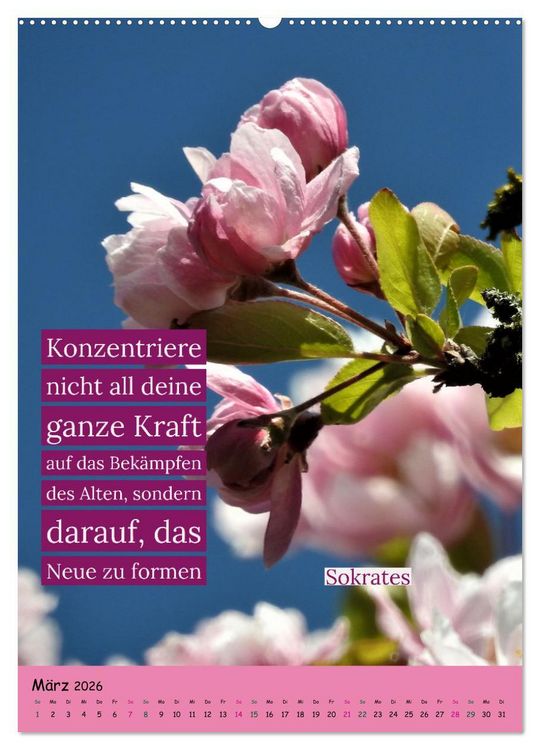 Produktbild: Zeit f&uuml;r...Ver&auml;nderungen mit Weisheiten und Zitaten (hochwertiger Premium Wandkalender 2026 DIN A2 hoch), Kunstdruck in Hochglanz