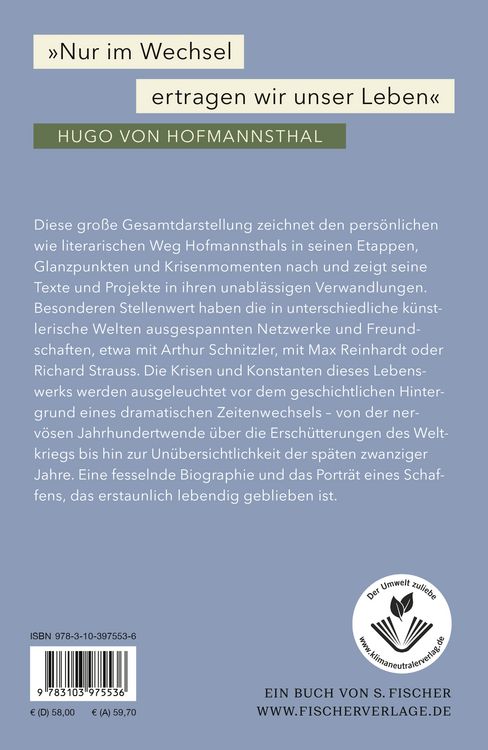 Produktbild: Hugo von Hofmannsthal: Grenzenlose Verwandlung