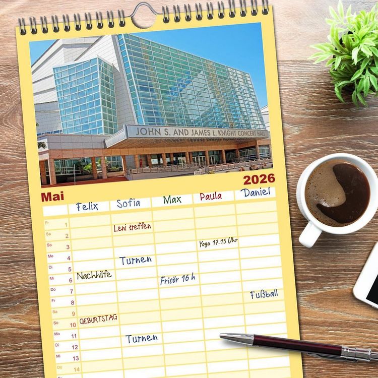 Produktbild: Familienplaner 2026 - Miami und Miami Beach mit 5 Spalten (Wandkalender, 21 x 45 cm) CALVENDO