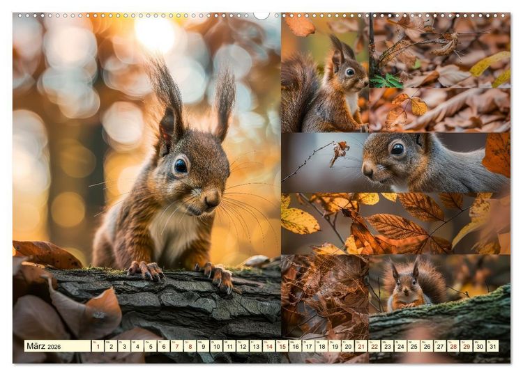 Produktbild: Eichh&ouml;rnchen - tollk&uuml;hne Kletterer (Wandkalender 2026 DIN A2 quer), CALVENDO Monatskalender
