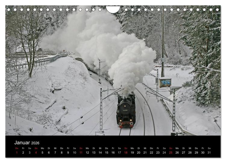 Produktbild: Mein Dampfbahnkalender 2026 (Wandkalender 2026 DIN A4 quer), CALVENDO Monatskalender