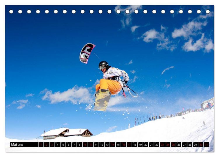 Produktbild: Snowkiting (Tischkalender 2026 DIN A5 quer), CALVENDO Monatskalender