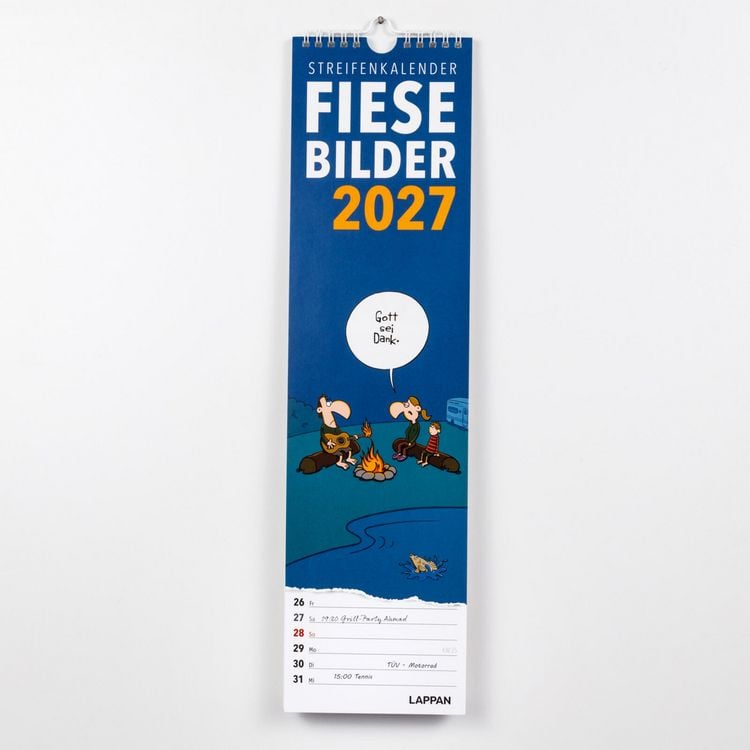 Produktbild: Fiese Bilder Streifenkalender 2027: Monatskalender f&uuml;r die Wand