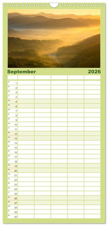 Produktbild: Familienplaner 2026 - Stille Naturmomente mit 5 Spalten (Wandkalender, 21 x 45 cm) CALVENDO