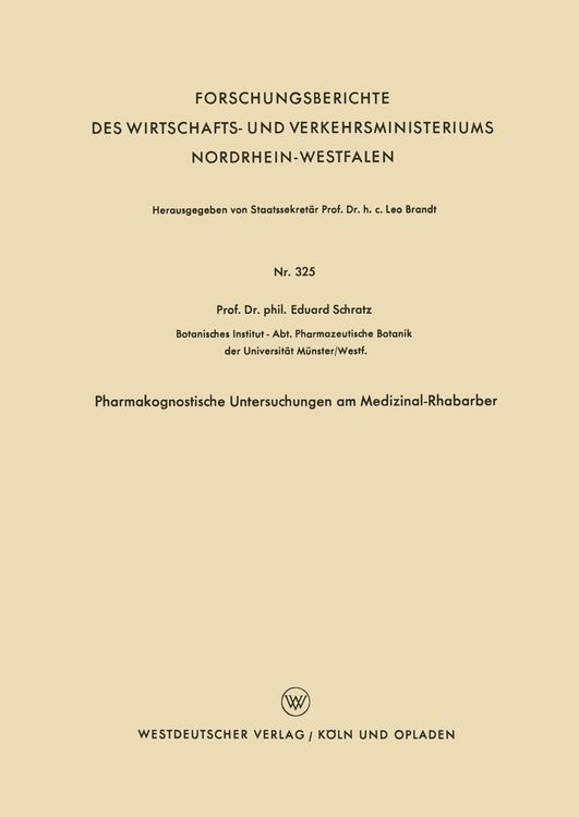 Produktbild: Pharmakognostische Untersuchungen am Medizinal-Rhabarber