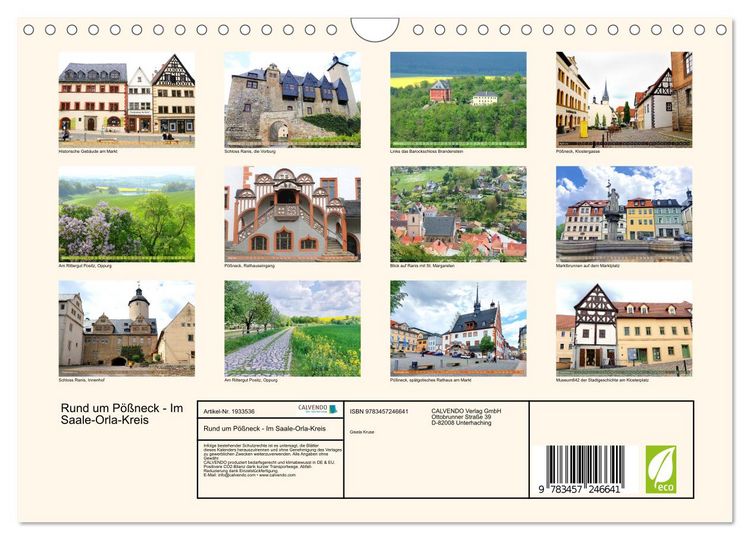 Produktbild: Rund um P&ouml;&szlig;neck - Im Saale-Orla-Kreis (Wandkalender 2026 DIN A4 quer), CALVENDO Monatskalender