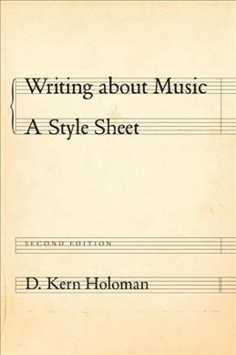 Produktbild: Writing about Music: A Style Sheet