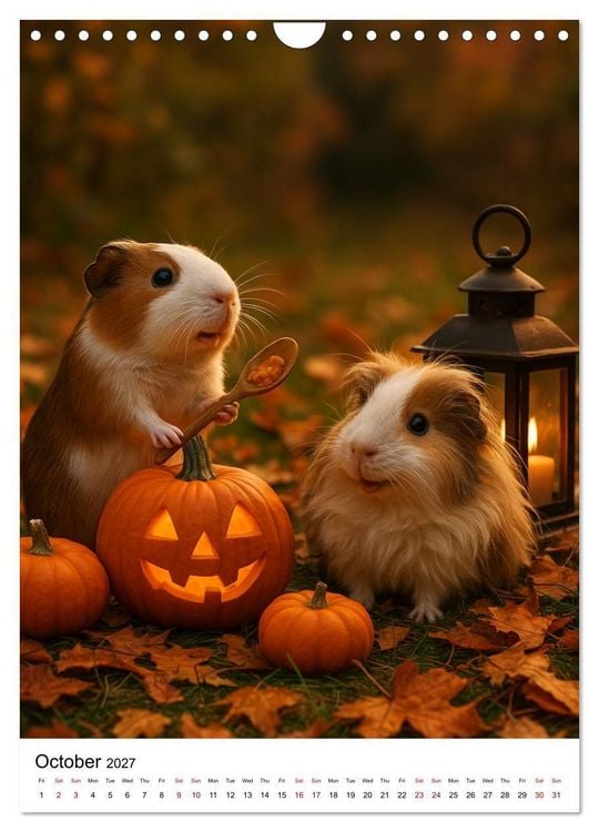 Produktbild: Guinea Pigs Cozy Moments (Wall Calendar 2027 DIN A4 portrait), CALVENDO 12 Month Wall Calendar