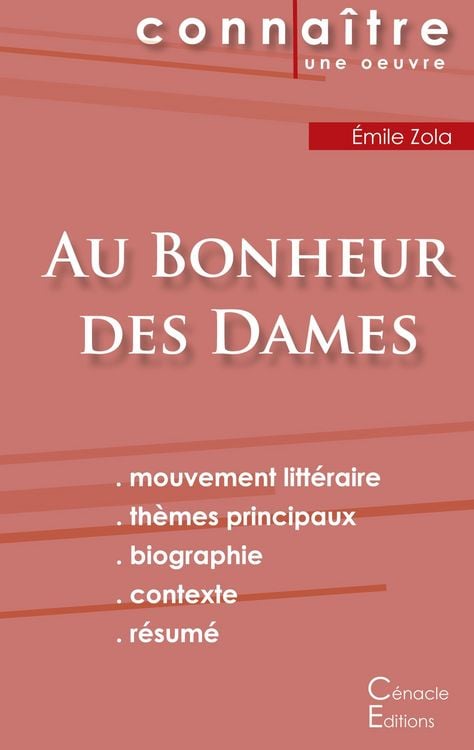 Produktbild: Fiche de lecture Au Bonheur des Dames de &Eacute;mile Zola (Analyse litt&eacute;raire de r&eacute;f&eacute;rence et r&eacute;sum&eacute; complet)