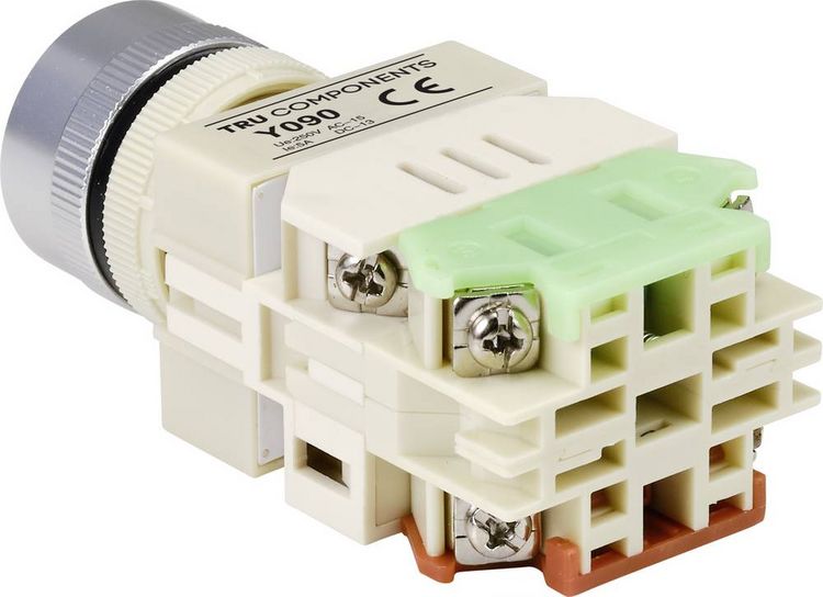 Produktbild: TRU COMPONENTS TC-9219080 Y090 Drucktaster 250 V/AC 5 A 1 x Ein/(Ein) tastend Rot (&Oslash;) 30 mm 1 St.