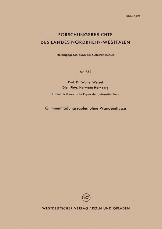 Produktbild: Glimmentladungss&auml;ulen ohne Wandeinfl&uuml;sse