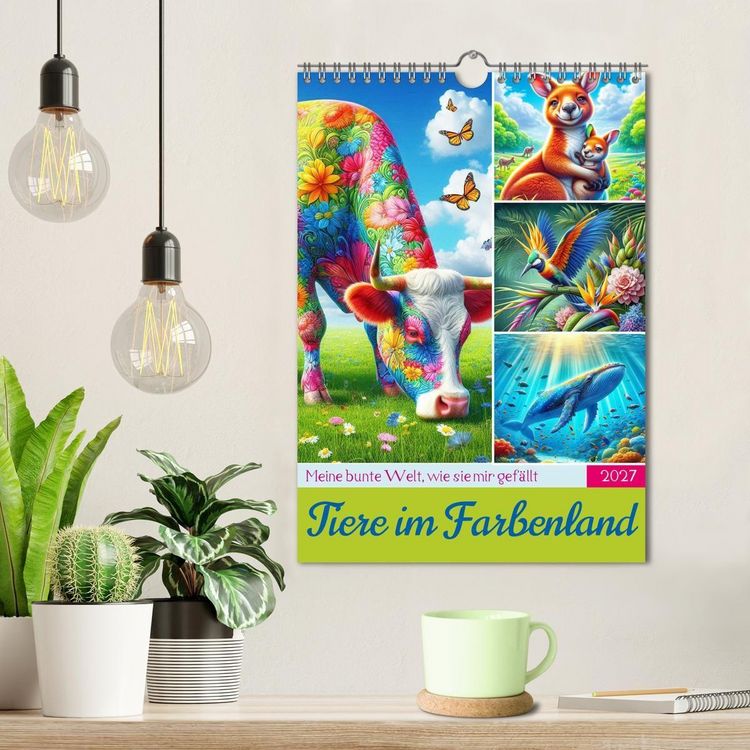 Produktbild: Tiere im Farbenland - Meine bunte Welt, wie sie mir gef&auml;llt (Wandkalender 2027 DIN A4 hoch), CALVENDO Monatskalender