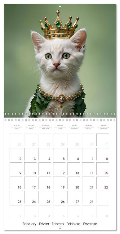 Produktbild: Kitten kings - Cute kings of hearts (Wall Calendar 2026 12 &times; 12 Inch) CALVENDO 12 Month Wall Calendar