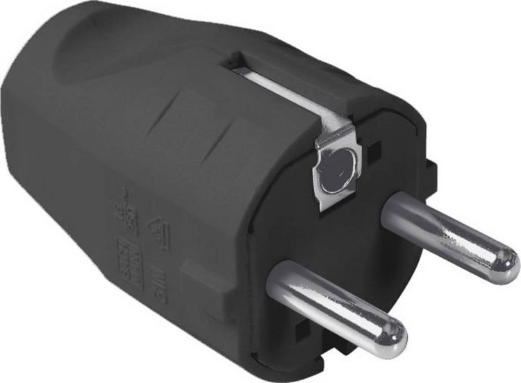 Produktbild: Bachmann 910.100 Schutzkontaktstecker Kunststoff 250V Schwarz IP20