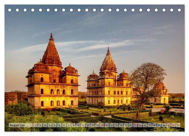 Produktbild: Indien: Tempel, Pal&auml;ste und Grabm&auml;ler (Tischkalender 2026 DIN A5 quer), CALVENDO Monatskalender