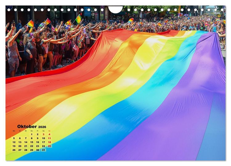 Produktbild: LGBTQ Pride - Regenbogenzeit, der Kalender f&uuml;r Vielfalt und Liebe (Wandkalender 2026 DIN A4 quer), CALVENDO Monatskalender